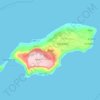 ロタ島の地形図、標高、地勢