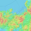 京都府の地形図、標高、地勢