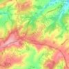 Pemburyの地形図、標高、地勢