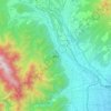 韮崎市の地形図、標高、地勢