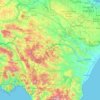 バジリカータ州の地形図、標高、地勢