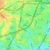 東馬込の地形図、標高、地勢