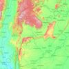 チャイヤプーム県の地形図、標高、地勢