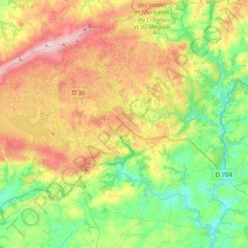 29690の地形図、標高、地勢