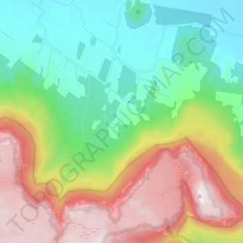 Western Creekの地形図、標高、地勢