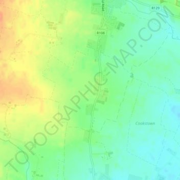 Belinstownの地形図、標高、地勢