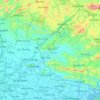 バクザンの地形図、標高、地勢