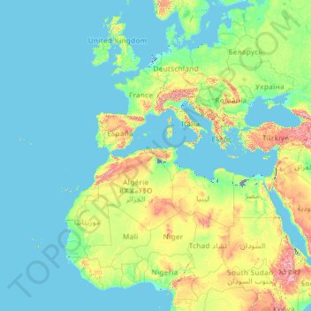 オランダの地形図 標高 地勢