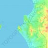 パッタヤーの地形図、標高、地勢