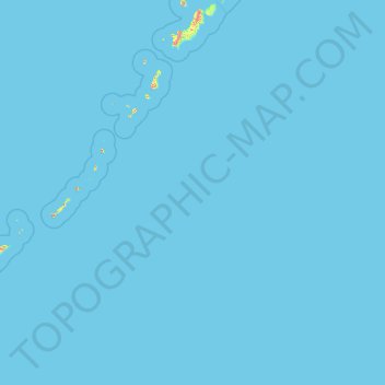 千島列島の地形図、標高、地勢