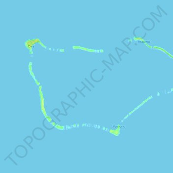 Maruteaの地形図、標高、地勢