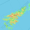 奄美大島の地形図、標高、地勢