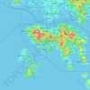 香港島の地形図、標高、地勢