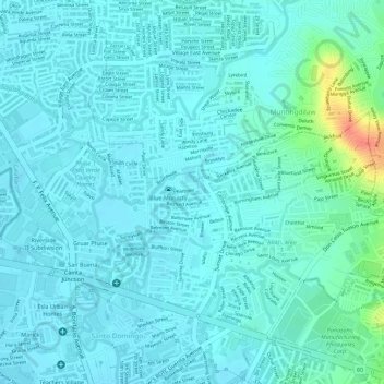 Cainta, Rizalの地形図、標高、地勢