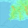 チョンブリー県の地形図、標高、地勢