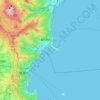 真鶴町の地形図、標高、地勢