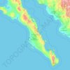 バハ・カリフォルニア・スル州の地形図、標高、地勢