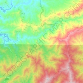 八面山瑶族乡の地形図、標高、地勢