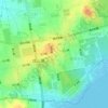 成山一村の地形図、標高、地勢
