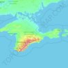 クリミア共和国の地形図、標高、地勢