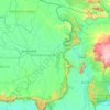 ウボンラーチャターニー県の地形図、標高、地勢