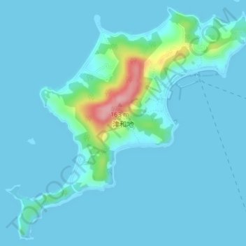 津和地島の地形図、標高、地勢