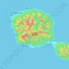 タヒチ島の地形図、標高、地勢