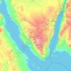 南シナイ県の地形図、標高、地勢