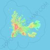 ケルゲレン諸島の地形図、標高、地勢