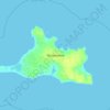 多楽島の地形図、標高、地勢