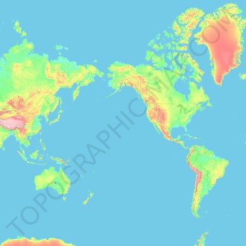 アラスカ州の地形図、標高、地勢