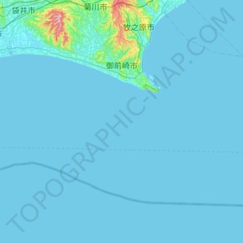 御前崎市の地形図、標高、地勢