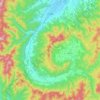 仁木町の地形図、標高、地勢