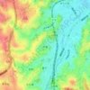 中里の地形図、標高、地勢