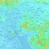 東莞市の地形図、標高、地勢