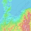 富山県の地形図、標高、地勢