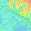 市川市の地形図、標高、地勢