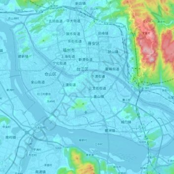 倉山区の地形図、標高、地勢