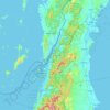ラノーン県の地形図、標高、地勢