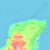 Yucatánの地形図、標高、地勢
