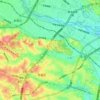 平瀬川の地形図、標高、地勢