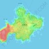 式根島の地形図、標高、地勢