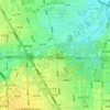 东升镇の地形図、標高、地勢