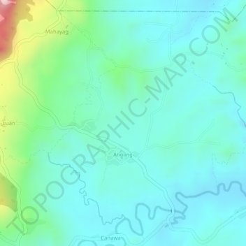 Anolingの地形図、標高、地勢
