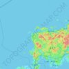 下関市の地形図、標高、地勢