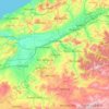 ルリザンヌ県の地形図、標高、地勢