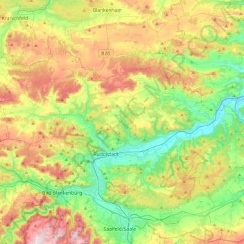 07407の地形図、標高、地勢