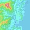 日光邑の地形図、標高、地勢