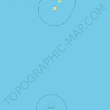 大東諸島の地形図、標高、地勢