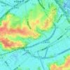 三春台の地形図、標高、地勢